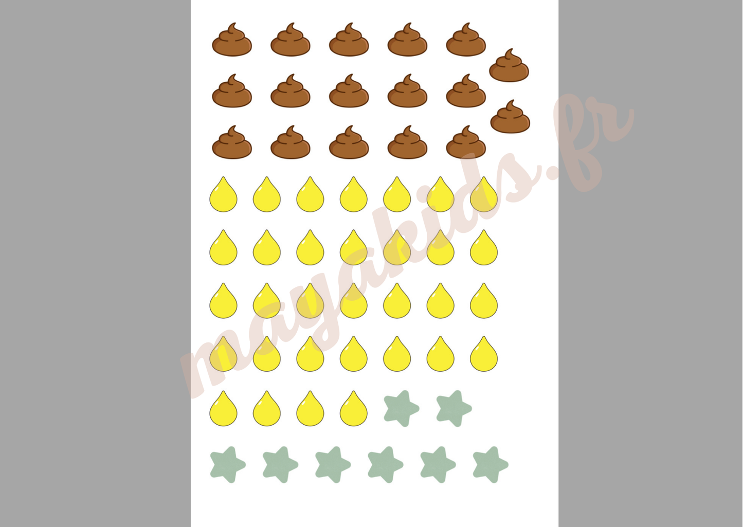 Tableau d'apprentissage de la propreté pour enfants