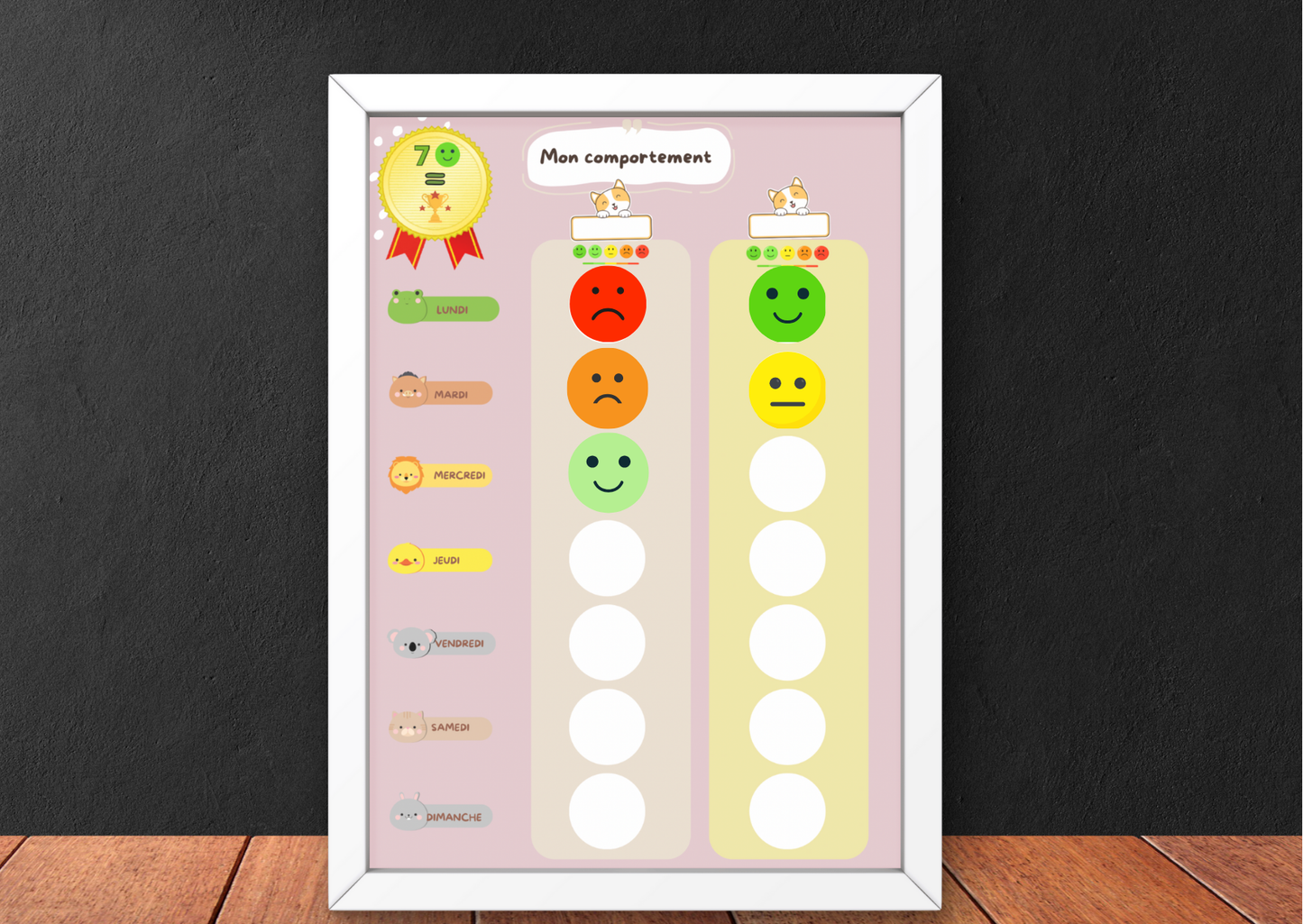 Tableau de comportement pour deux enfants