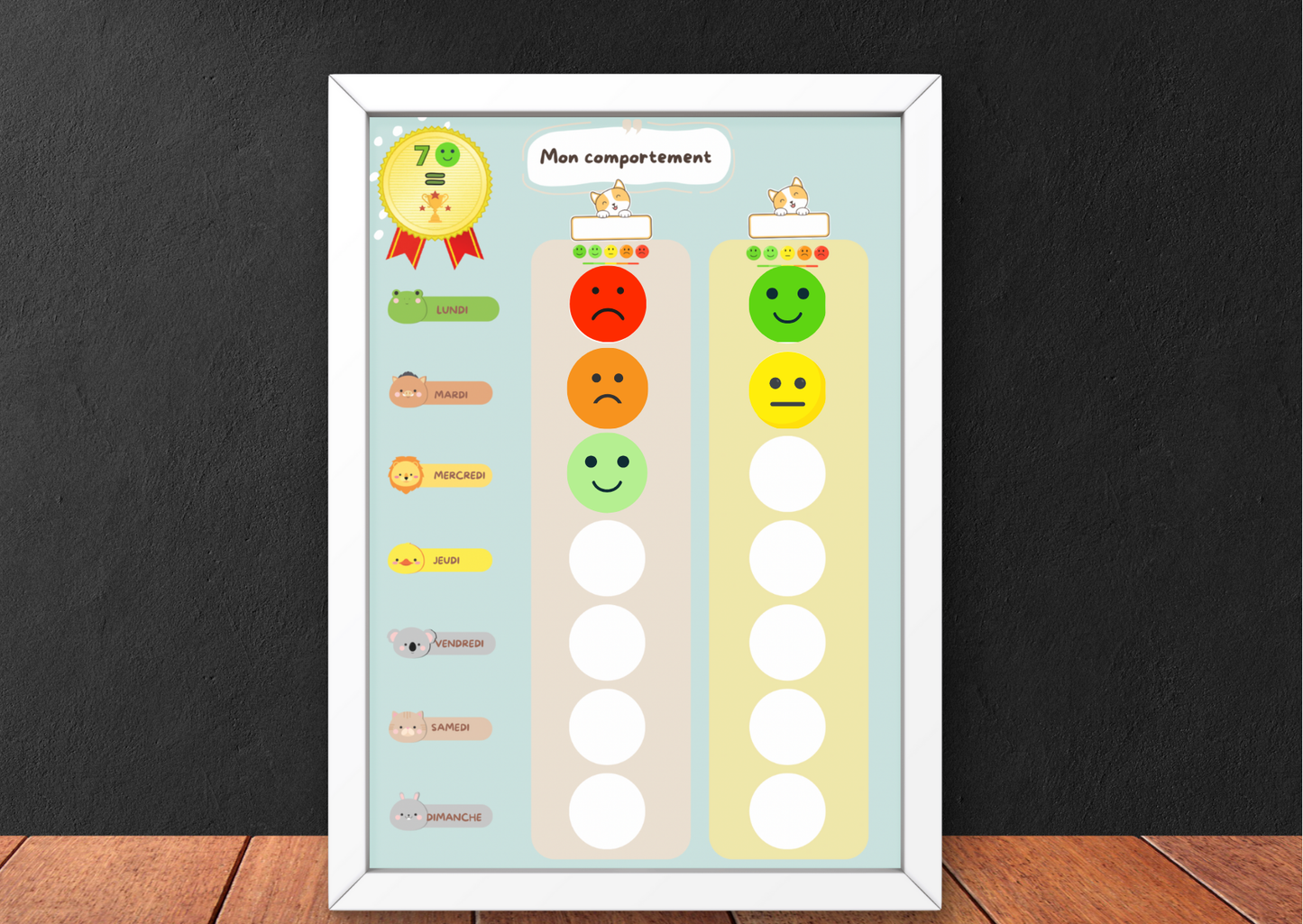 Tableau de comportement pour deux enfants