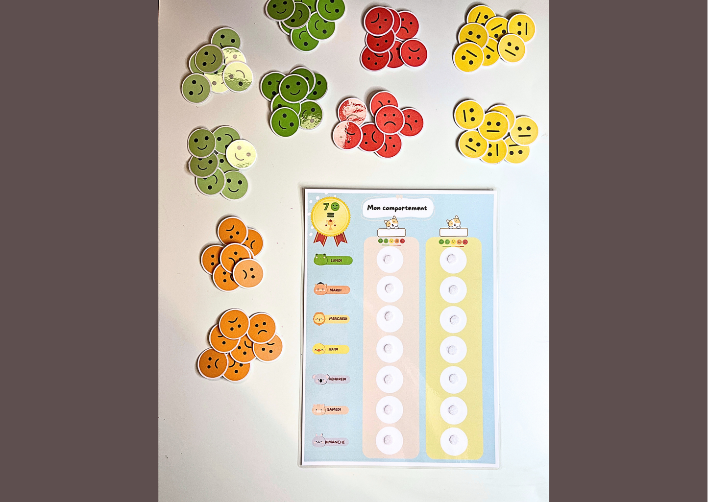 Tableau de comportement pour deux enfants