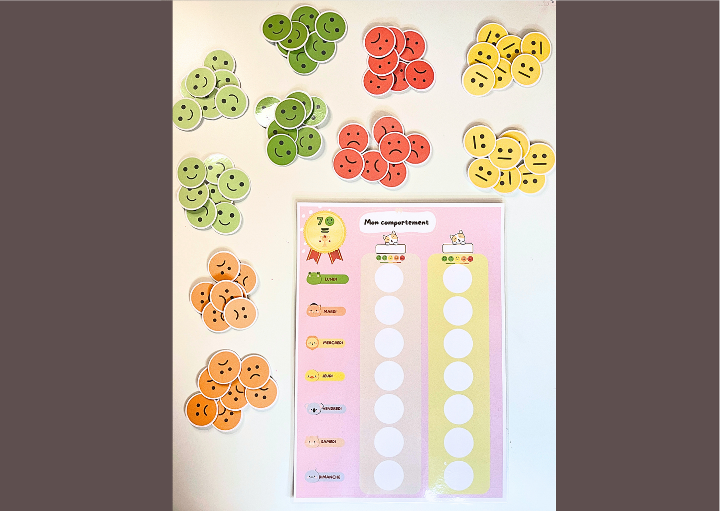 Tableau de comportement pour deux enfants