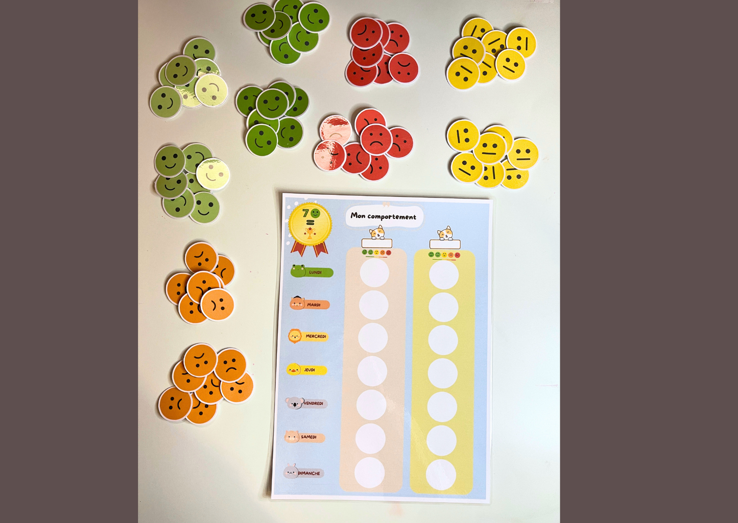 Tableau de comportement pour deux enfants