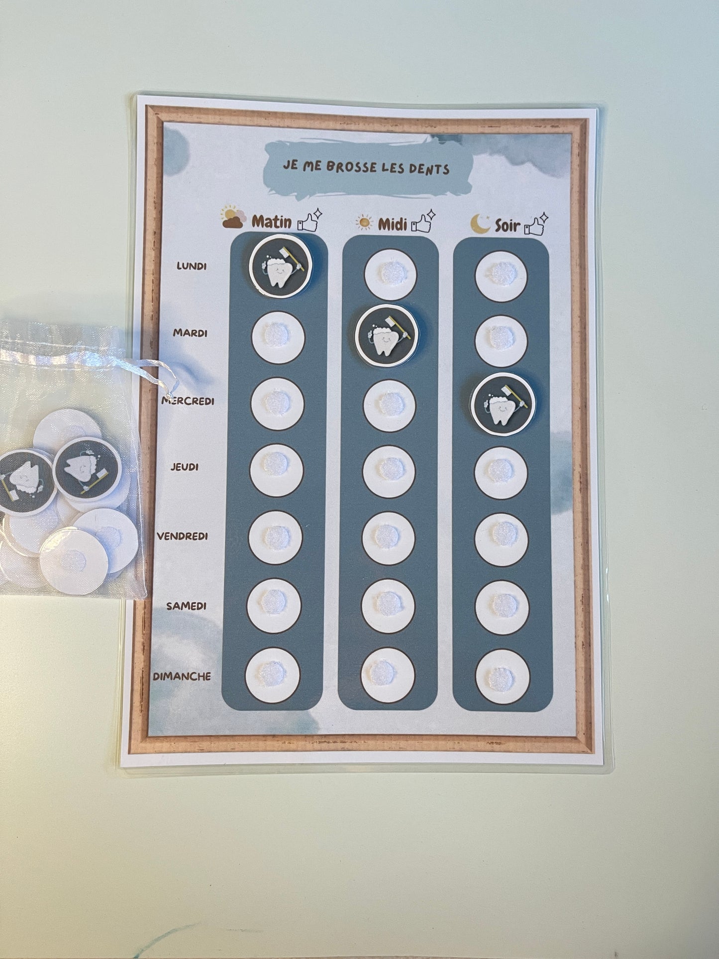 Tableau pour brossage des dents