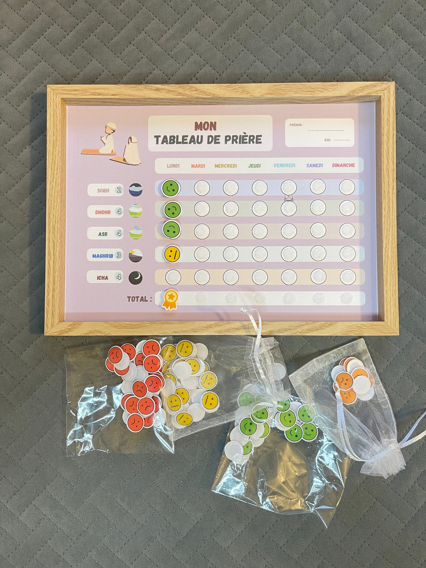 Tableau d’apprentissage de prière pour enfants et adultes