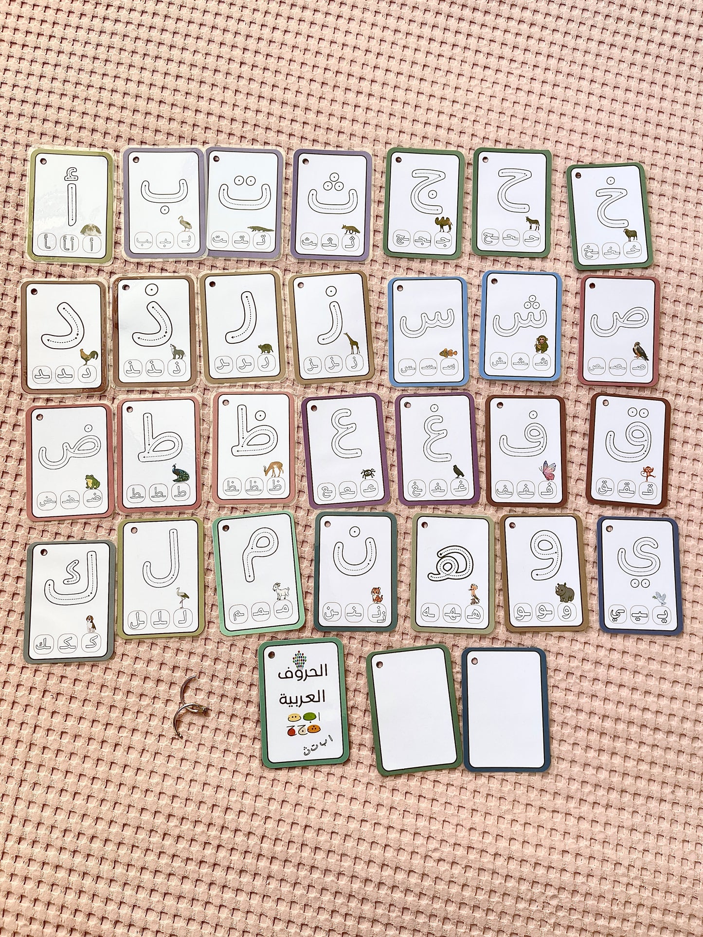 Cartes d’apprentissage des lettres arabes recto verso