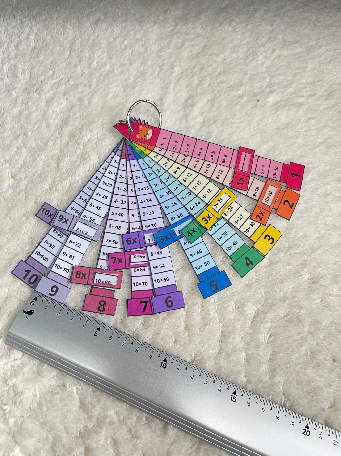 Porte clé des tables de multiplication