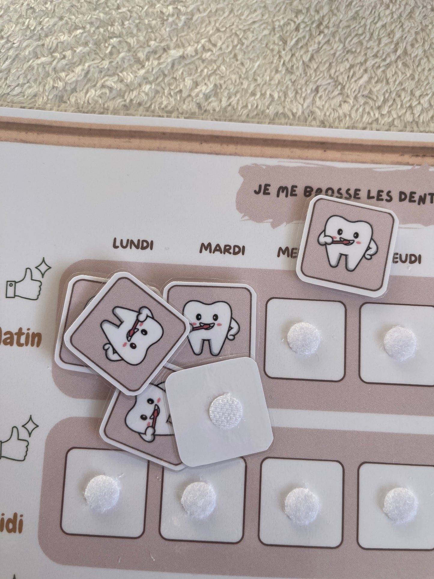 Tableau pour le brossage des dents