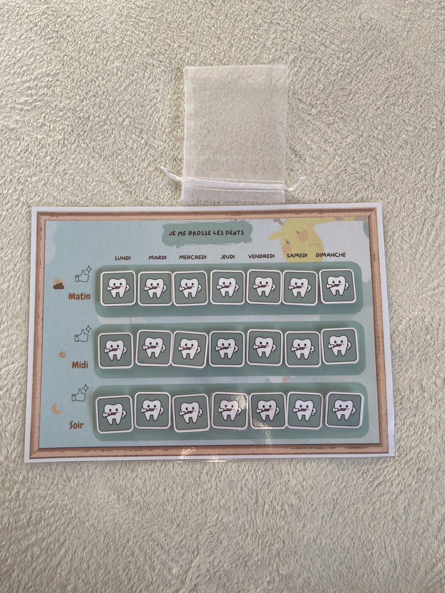 Tableau pour le brossage des dents