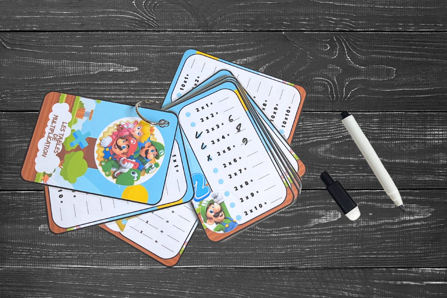 Porte clé cartes des tables de multiplication