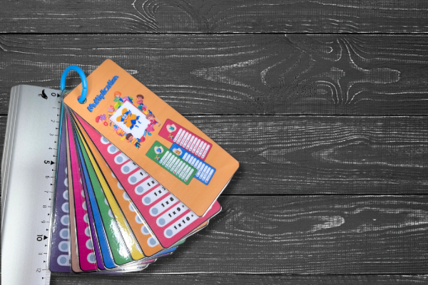 Porte clé cartes des tables de multiplication avec les résultats