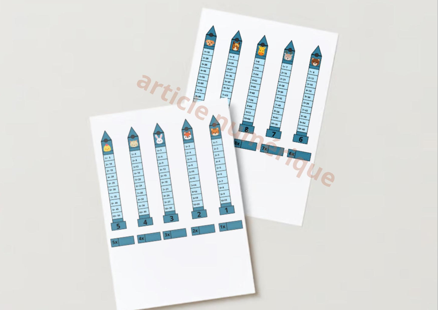 PDF Porte clé cartes des tables de multiplication
