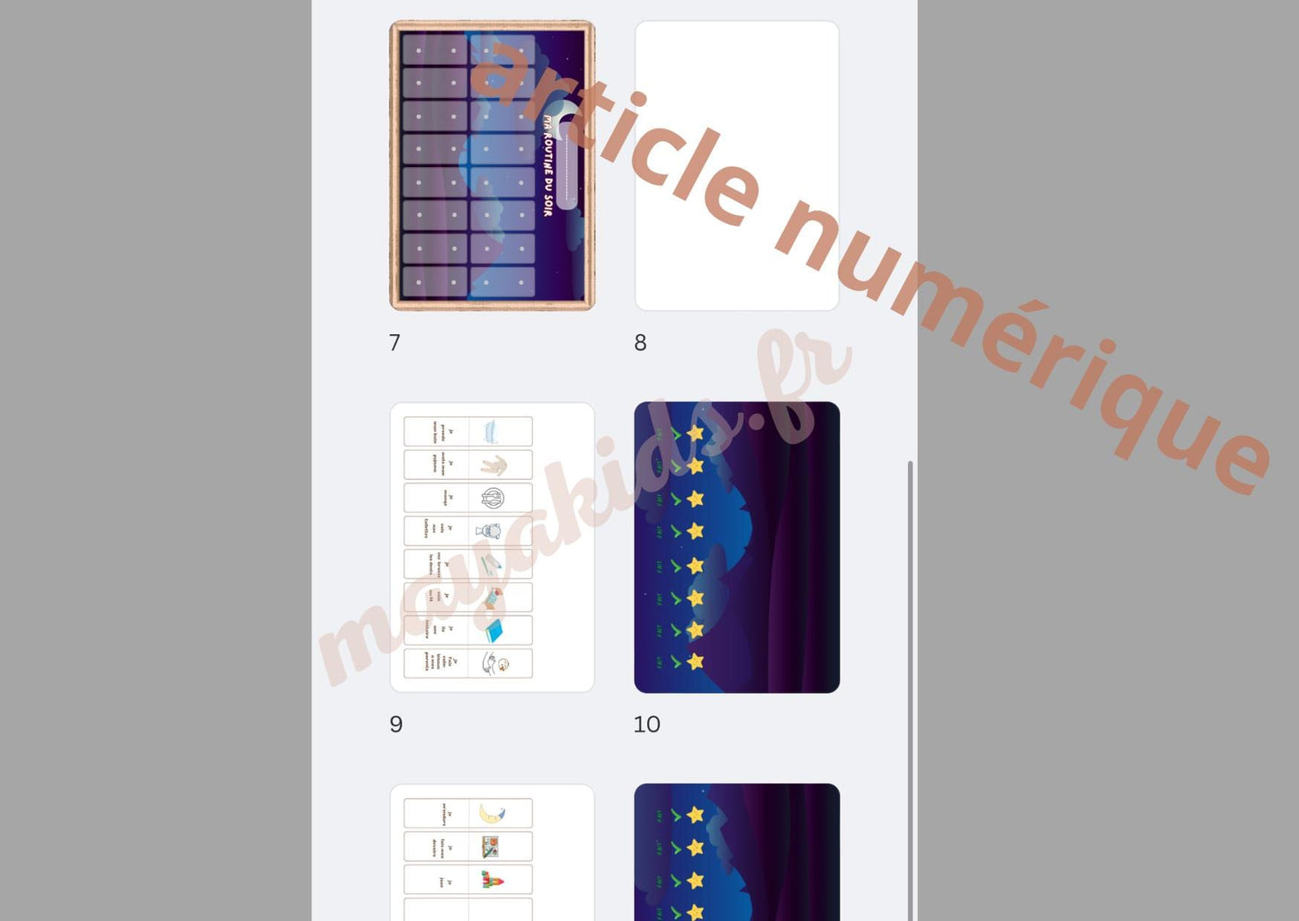 PDF Routine du soir pour enfants