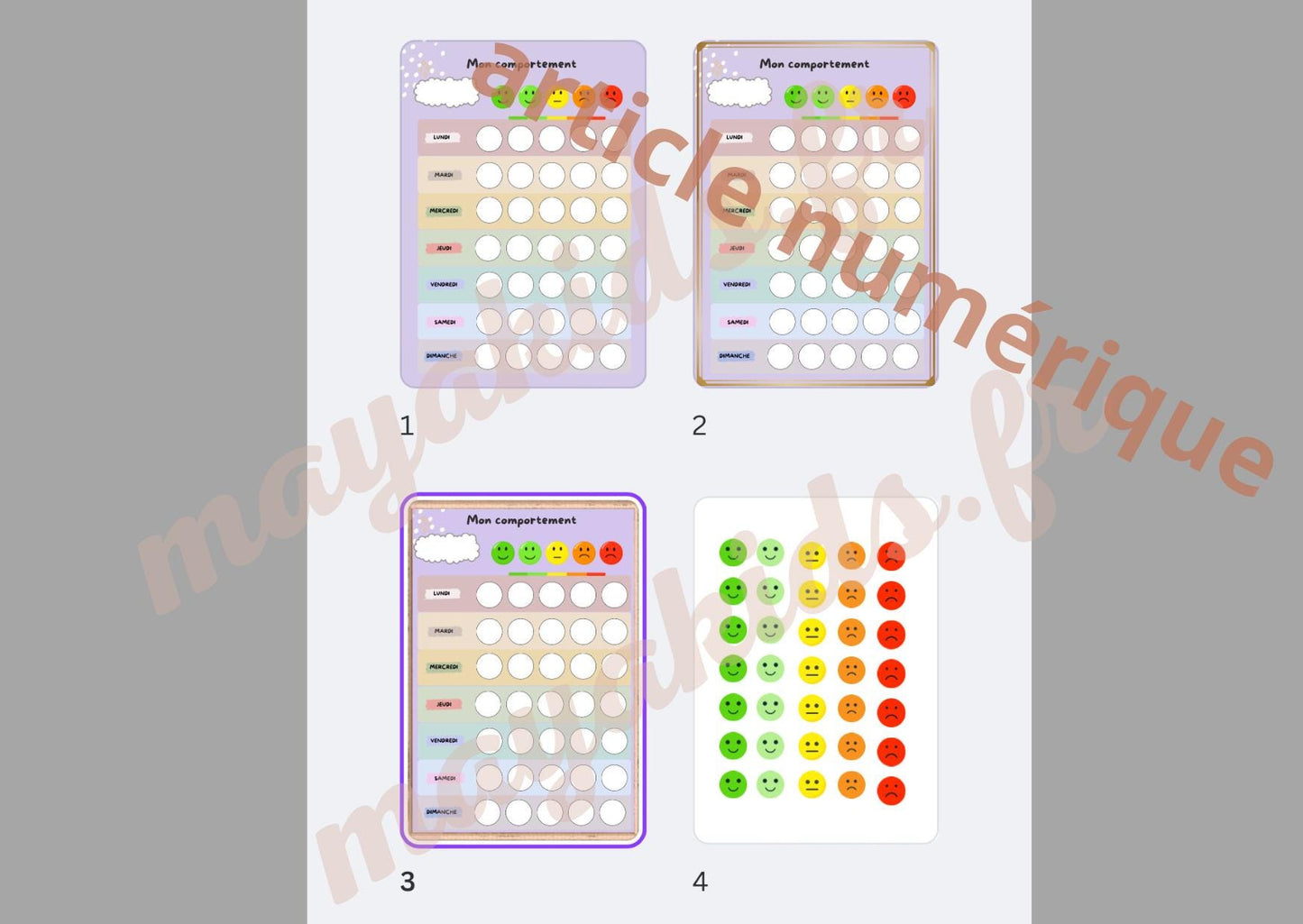 PDF Tableau de Comportement Hebdomadaire pour Enfants – PDF à Imprimer