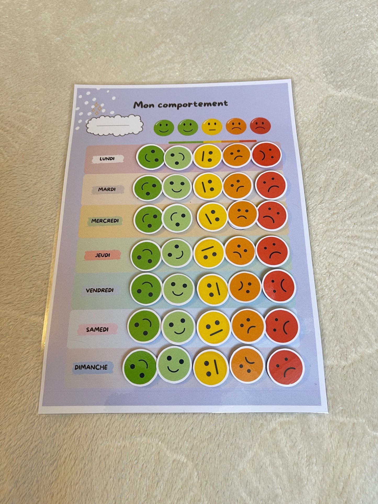 PDF Tableau de Comportement Hebdomadaire pour Enfants – PDF à Imprimer
