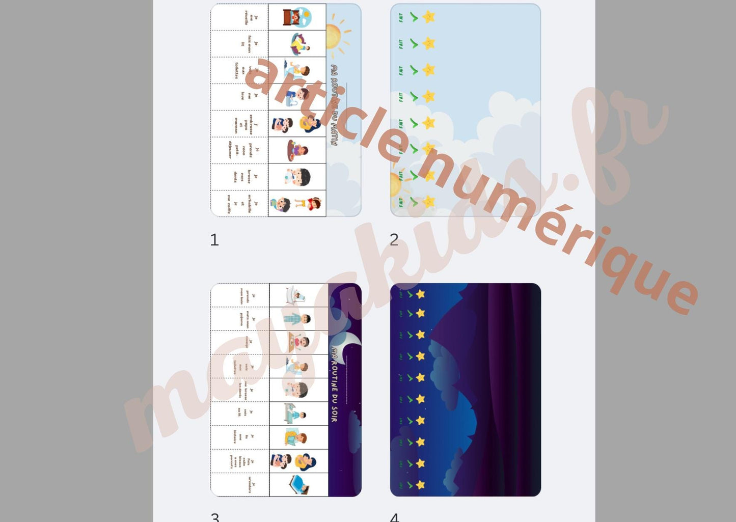 PDF Routine du matin et soir pour petit garçon