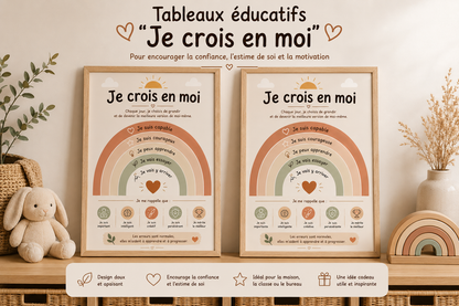 Affiche Positive « Je crois en moi » – Version Fille & Garçon