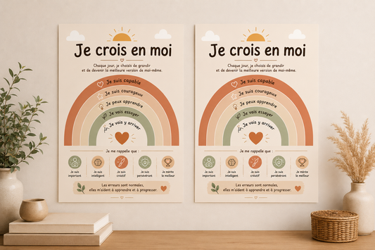 Affiche Positive « Je crois en moi » – Version Fille & Garçon