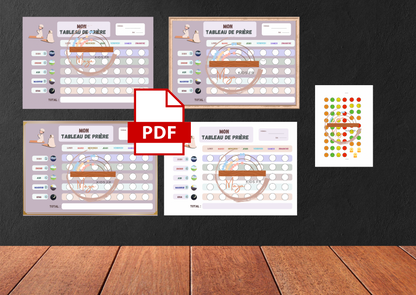 PDF Tableau d’apprentissage de prière pour enfants et adultes