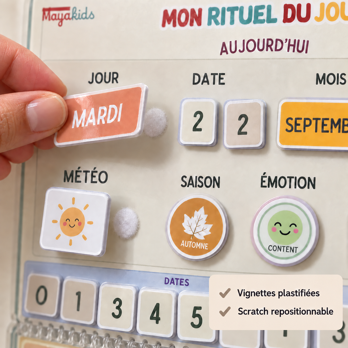 Rituel du jour pour enfants calendrier