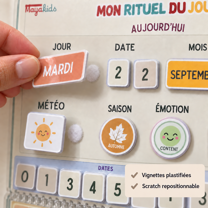 Rituel du jour pour enfants calendrier
