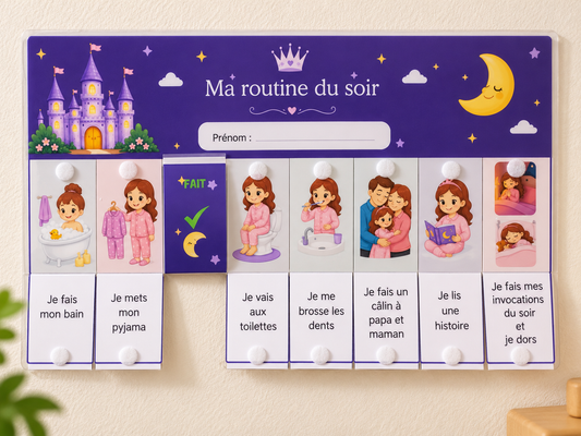 Routine du matin et du soir – Tableaux à rabats pour enfant