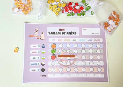 Tableau d’apprentissage de prière pour enfants et adultes