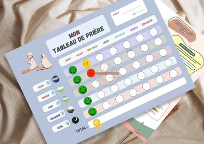 Tableau d’apprentissage de prière pour enfants et adultes