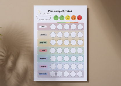 Tableau de comportement pour enfants