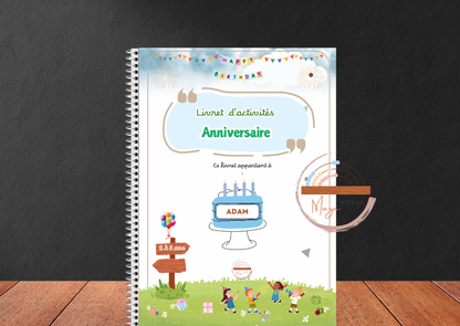 Livret d’activités personnalisé - Thème Anniversaire 🎉