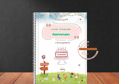 Livret d’activités personnalisé - Thème Anniversaire 🎉