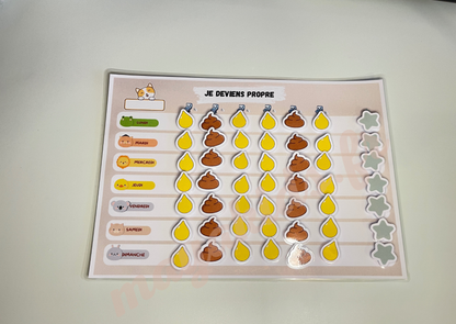 Tableau d'apprentissage de la propreté  pour enfants