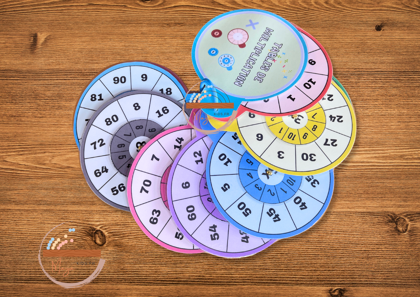 Porte clé Roues des tables de multiplication