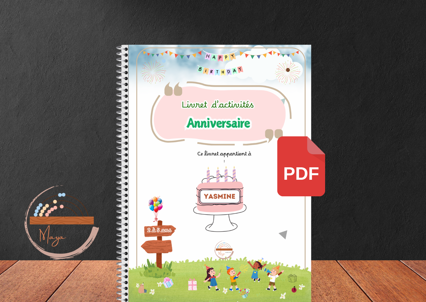 PDF Livre d’activités personnalisé - Thème Anniversaire 🎉