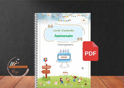PDF Livre d’activités personnalisé - Thème Anniversaire 🎉