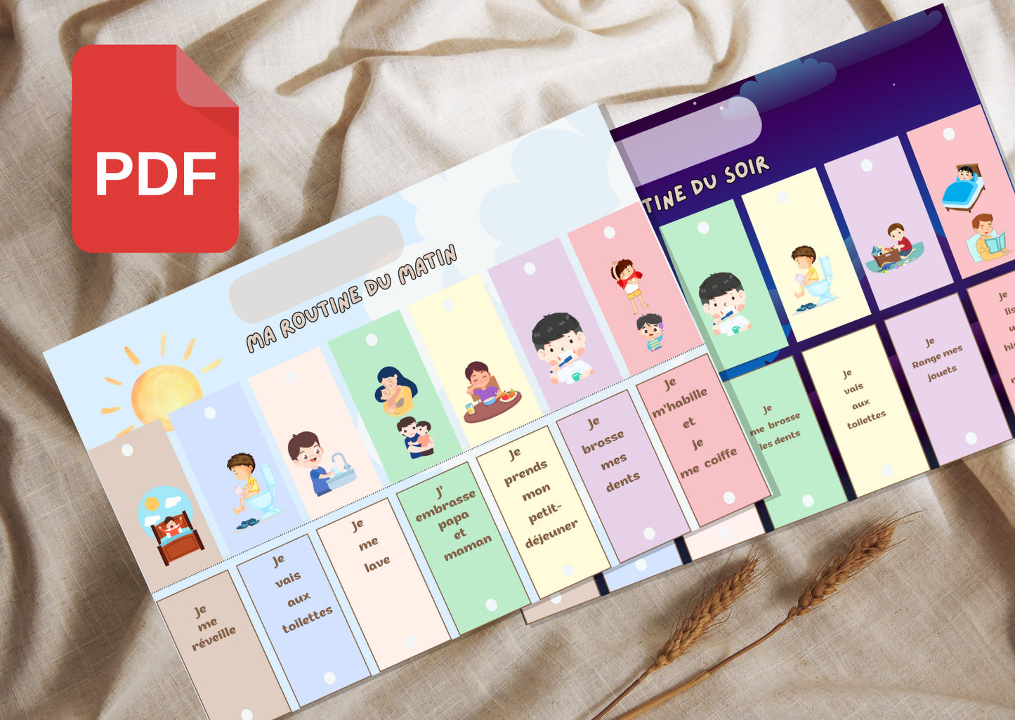 PDF routine matin et soir pour petit garçon