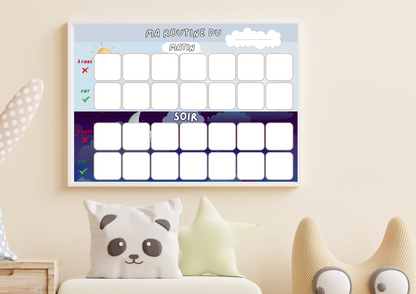 Routine du matin et soir pour enfants