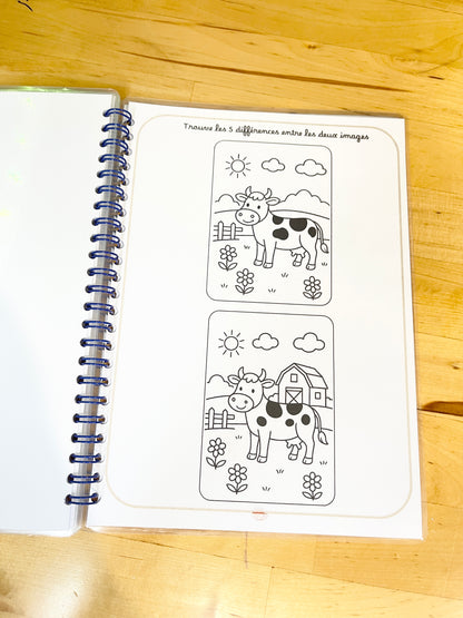 Livret de coloriage plastifié, réutilisable à l’infini