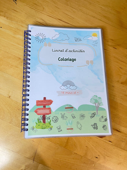 Livret de coloriage plastifié, réutilisable à l’infini