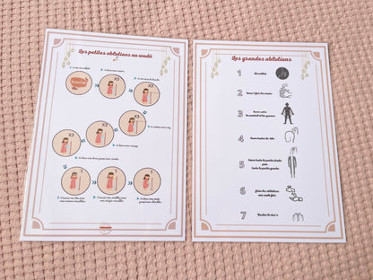 Deux Affiches des ablutions musulman.