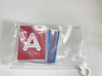 Cartes d’apprentissage des lettres à tracer