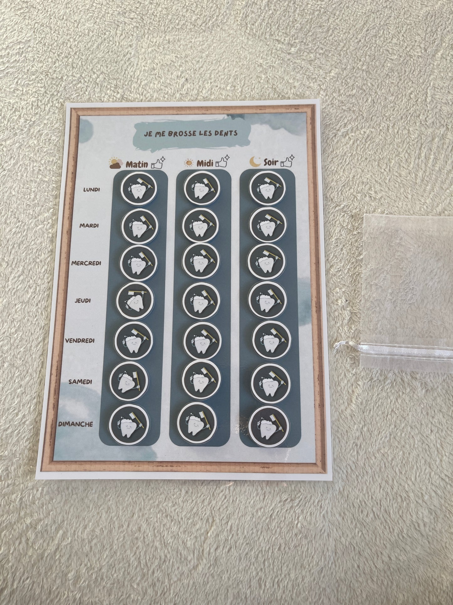 Tableau pour brossage des dents