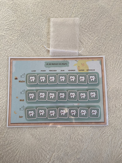 Tableau pour le brossage des dents