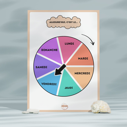 La roue des jours de la semaine – Affiche éducative pour enfants