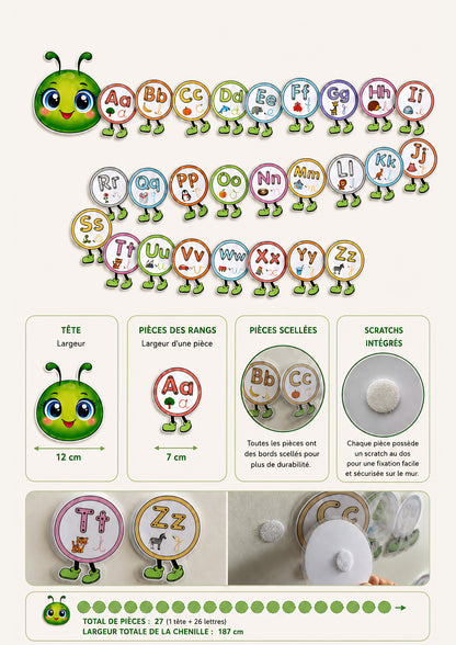 La chenille de l’alphabet – Support éducatif enfant