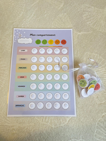 PDF Tableau de Comportement Hebdomadaire pour Enfants – PDF à Imprimer