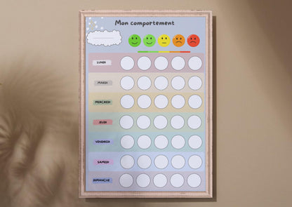 PDF Tableau de Comportement Hebdomadaire pour Enfants – PDF à Imprimer