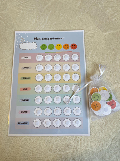 PDF Tableau de Comportement Hebdomadaire pour Enfants – PDF à Imprimer