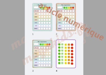 PDF Tableau de Comportement Hebdomadaire pour Enfants – PDF et png à Imprimer