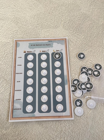 PDF Tableau de brossage des dents Hebdomadaire pour Enfants – PDF et PNG à Imprimer