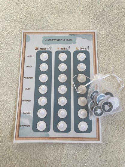 PDF Tableau de brossage des dents Hebdomadaire pour Enfants – PDF et PNG à Imprimer